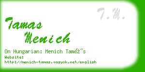 tamas menich business card